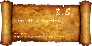 Kustyán Sarolta névjegykártya