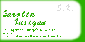 sarolta kustyan business card